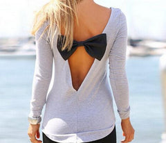 CUTE BACKLESS BOW SHIRT TOP